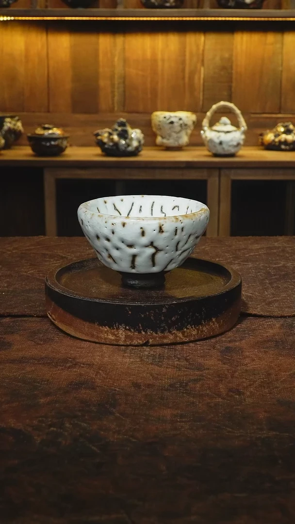 柴烧雪志野斗笠杯（100毫升）
