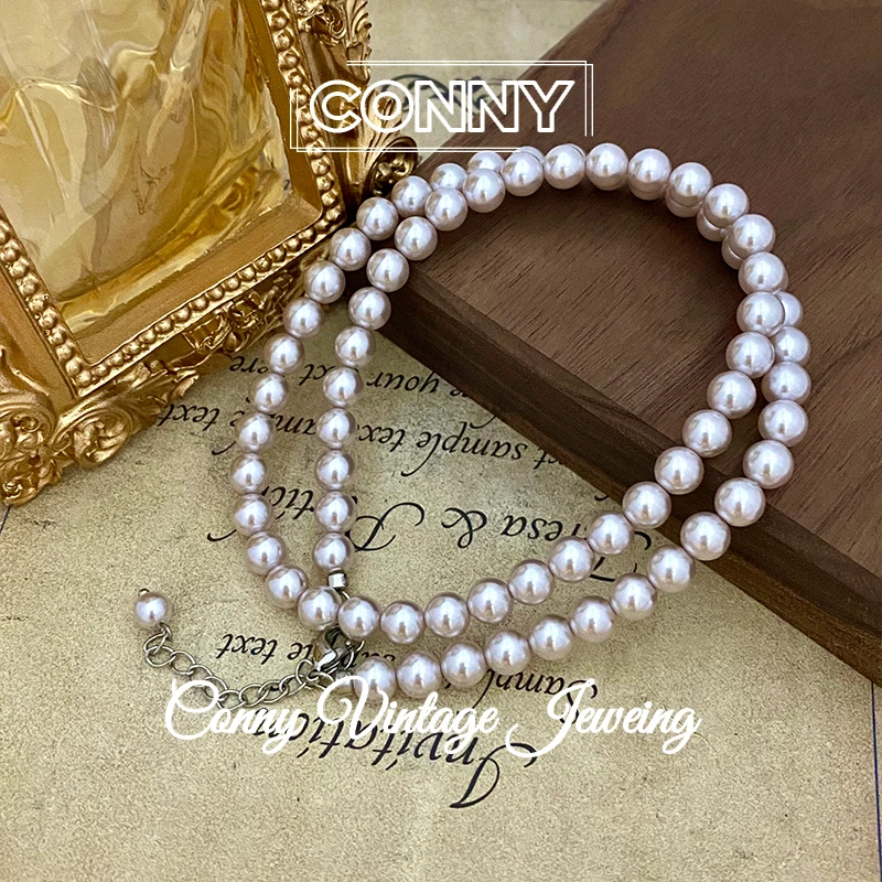 铜合金仿珍珠项链 KN0085 法 ·【曼塔紫珠】曼塔玫瑰项链女气质名媛