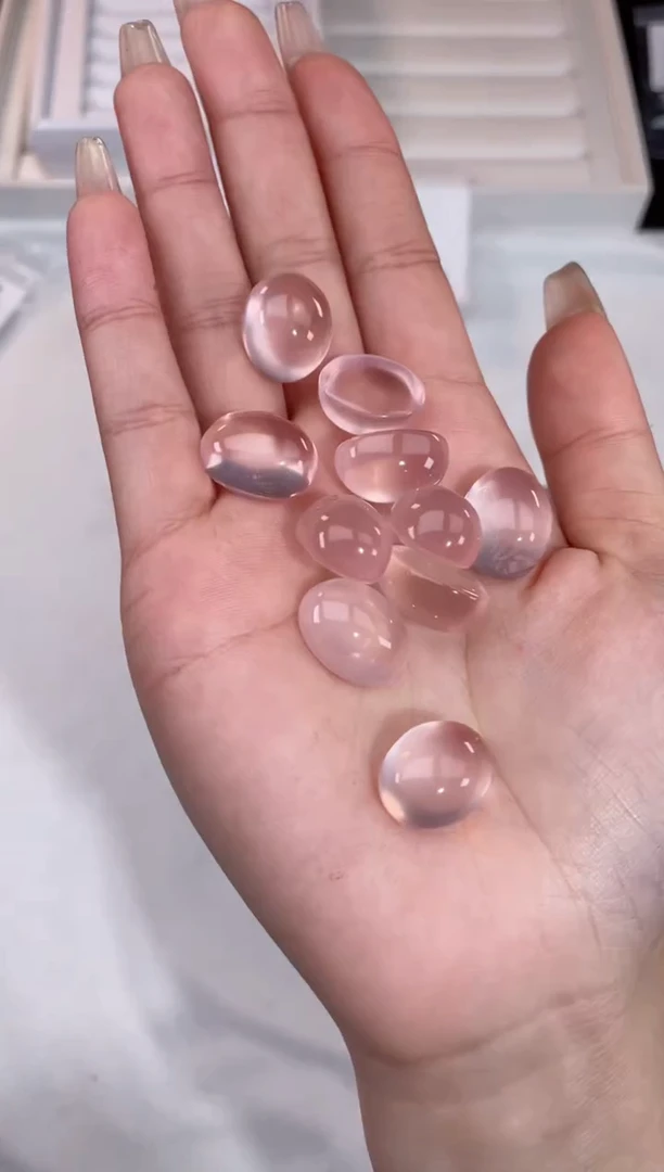 【闪购商品】水晶【A110】粉晶蛋面未镶嵌多样性随1颗