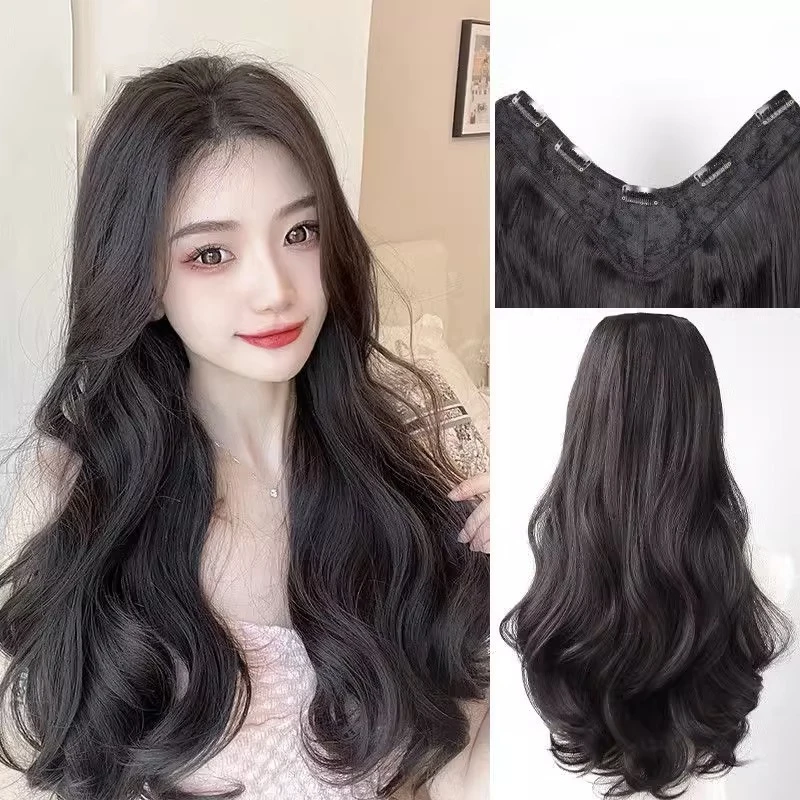 ┏┛热卖中┗┓v4型接发片女大波浪假发片蓬松隐形短发接 假发一片