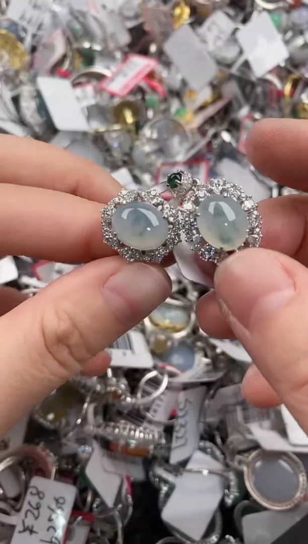 银S925镶嵌戒指翡翠4444----1