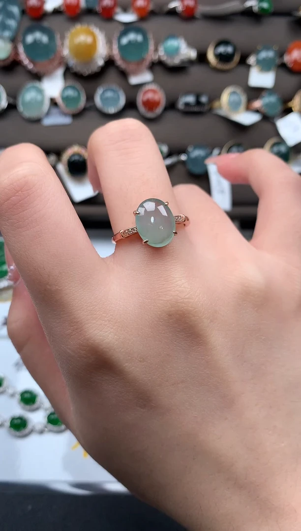 【闪购商品】翡翠戒指银S925镶嵌5214