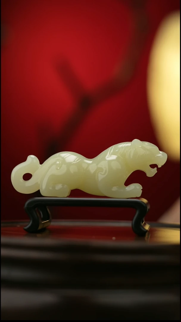 玉【虎虎生威】天然玉手把件