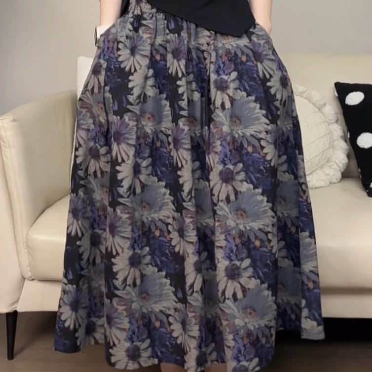 【清清严选】（五个颜色）大摆棉麻气质高级百搭半身裙