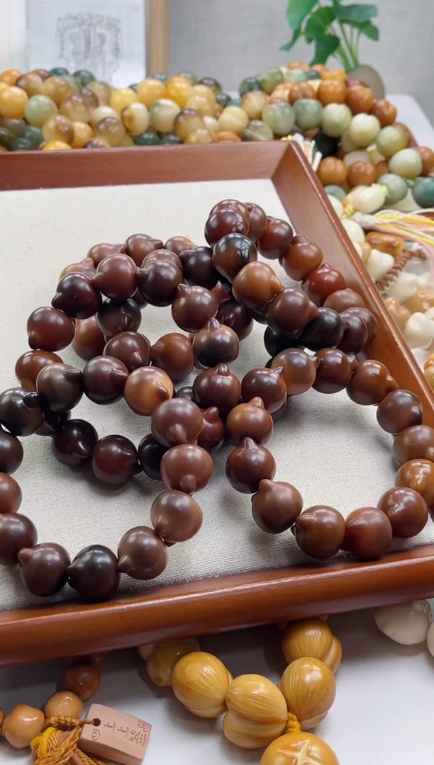 菩提根/象牙果手串s25干磨猫猫头22瑕疵不补随机