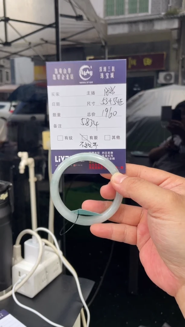 未镶嵌手镯翡翠W 53正圈 5834
