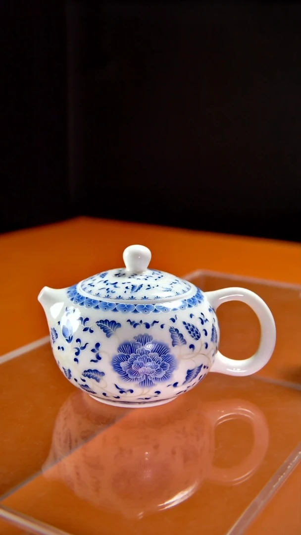 其他陶瓷《言泥陶瓷》新品描银缠枝莲西施壶