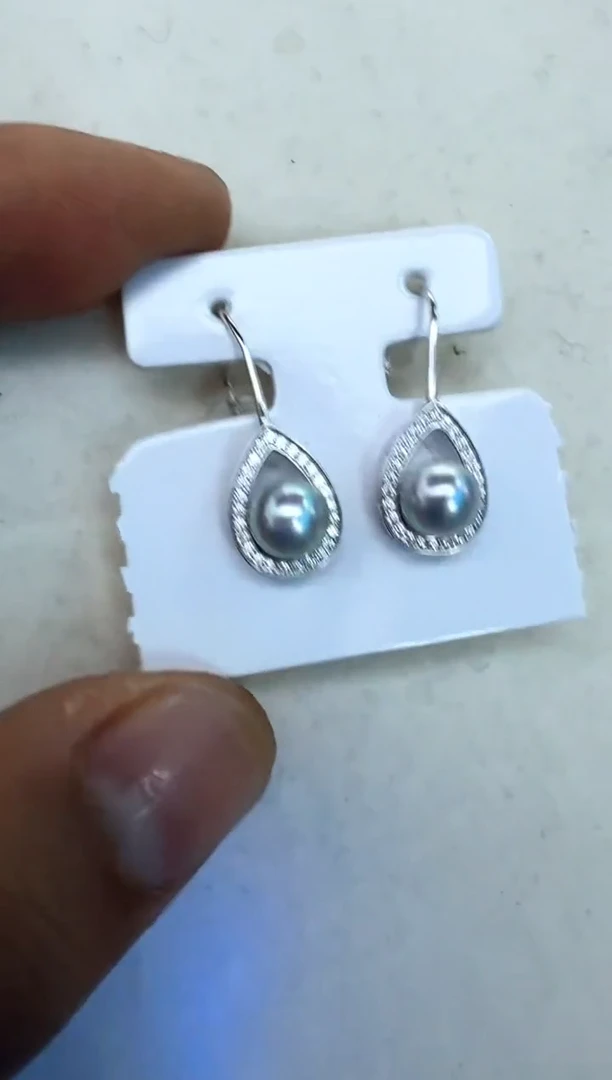 【闪购商品】海水珍珠耳饰银S925镶嵌耳钩