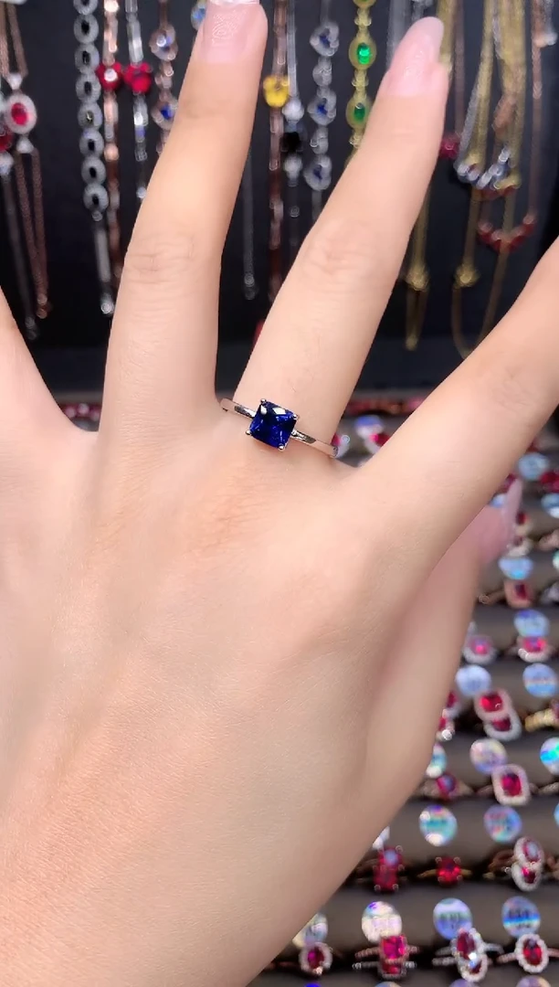 蓝宝石戒指未镶嵌银色6