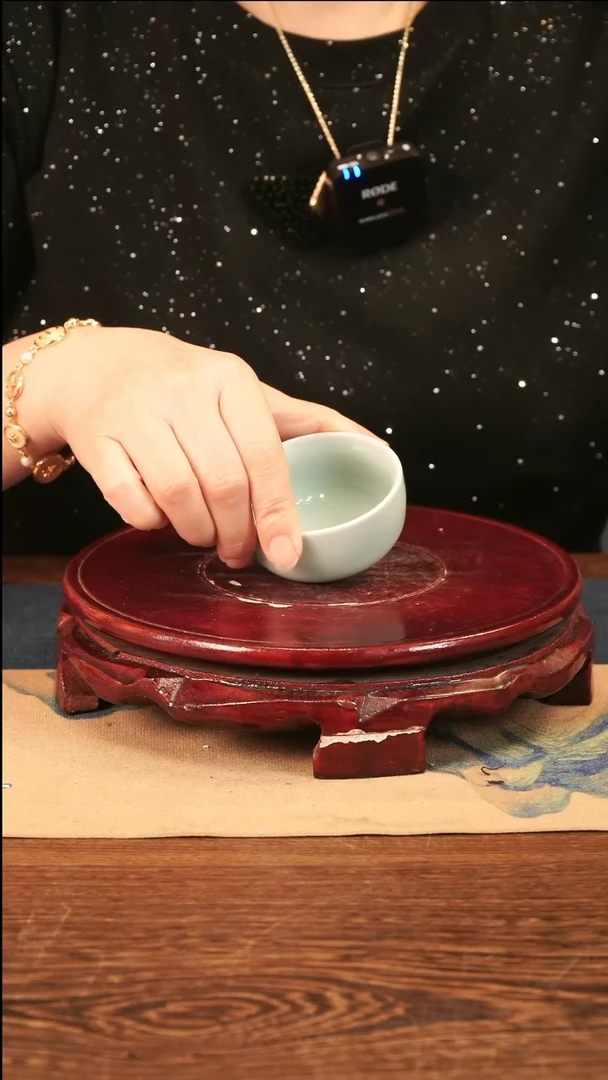青瓷 粉青 托烧杯