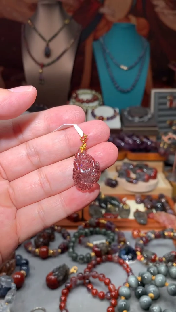 未镶嵌珠宝半成品水晶金草莓