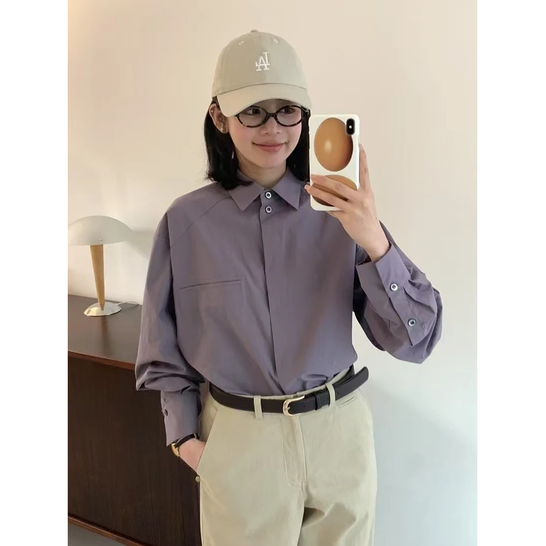 TOTHEND---鸡蛋高级定染色小翻领气质通勤显白显瘦衬衫