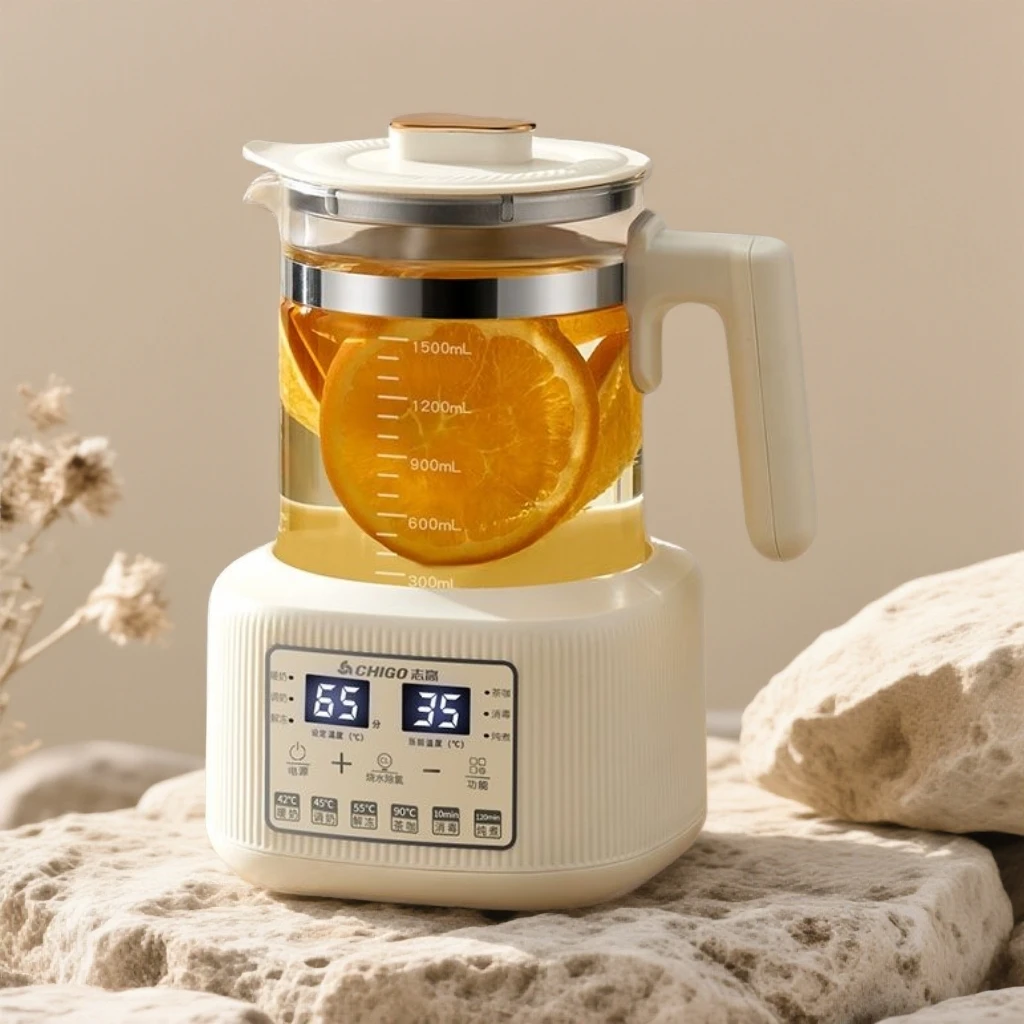 志高恒温多功能养生壶加厚玻璃家用烧水煮茶花茶果茶一体全自动