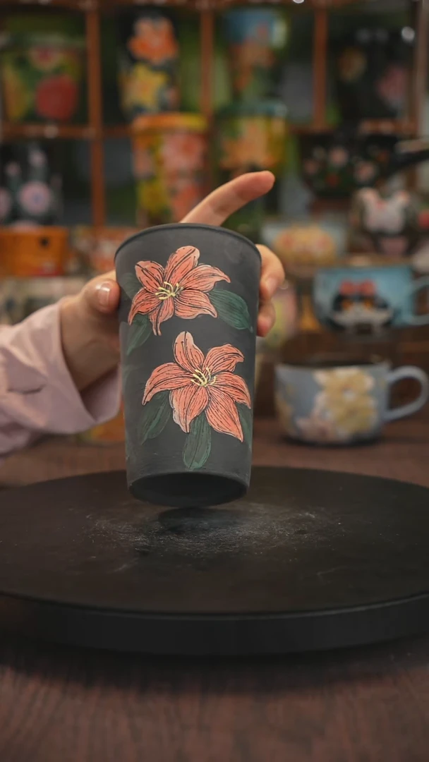 紫砂油画手绘釉下彩