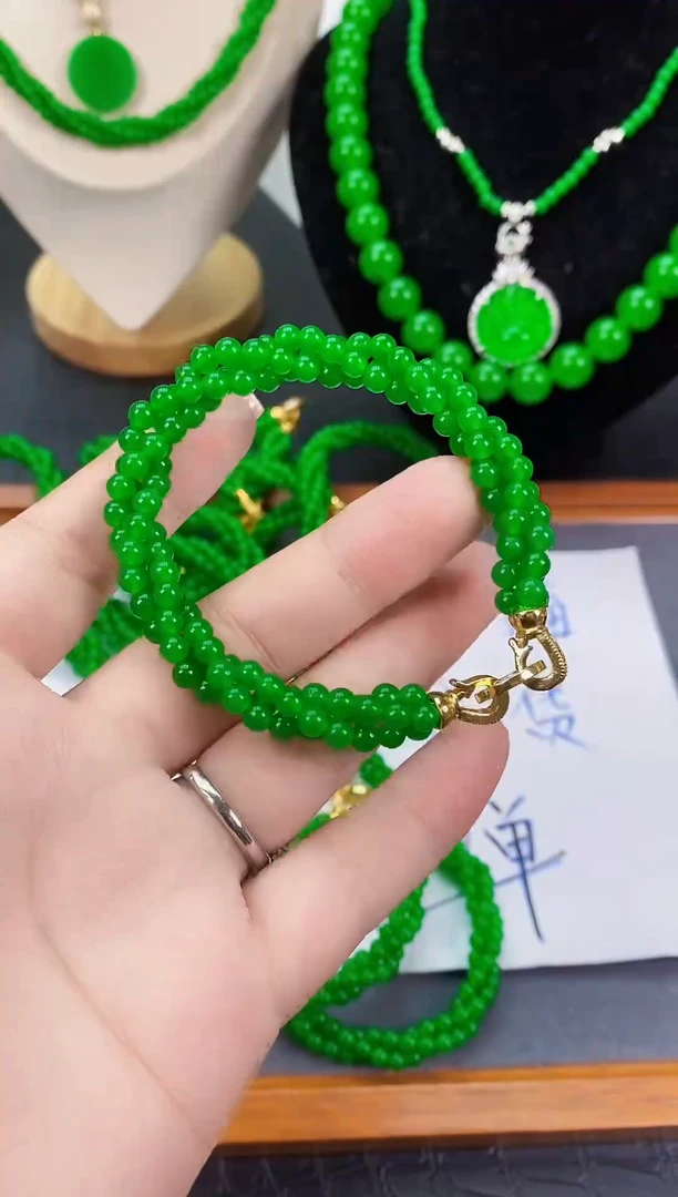 未镶嵌手链翡翠三圈扭扭手串S03