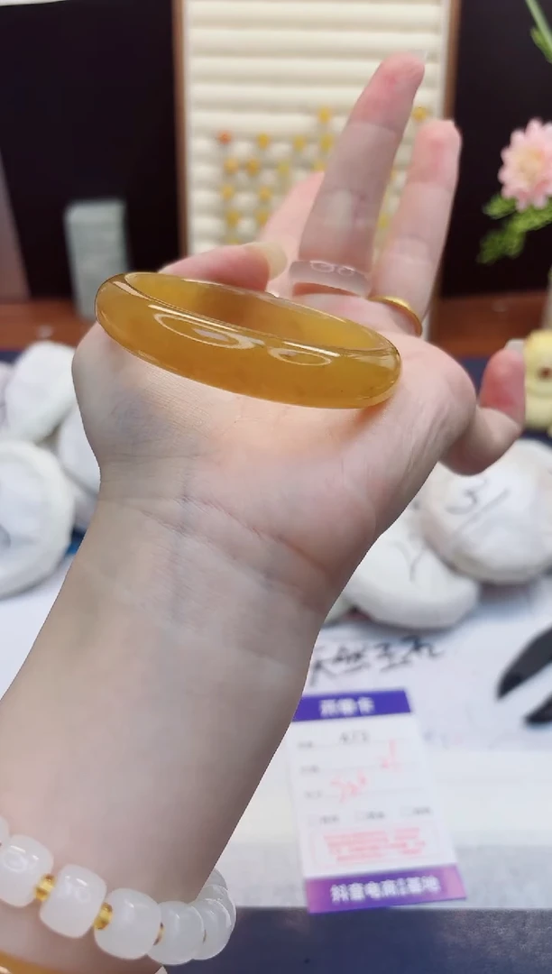 未镶嵌手镯石英质玉473-财气镯-圈口53