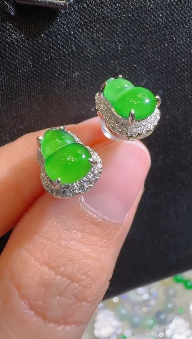 银S925镶嵌翡翠耳饰多样性团购发一件