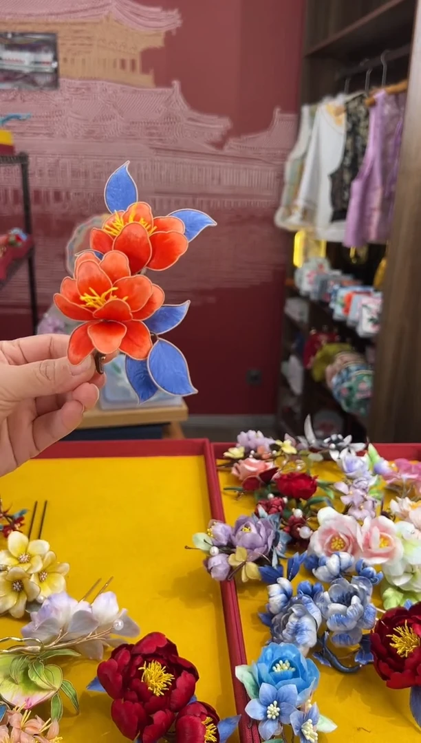 【闪购商品】刺绣小  非遗绒花（发饰）