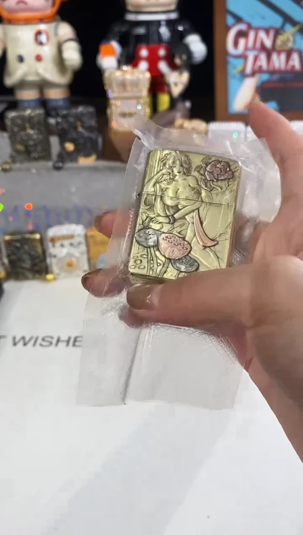 铜黄铜盔甲西施zippo