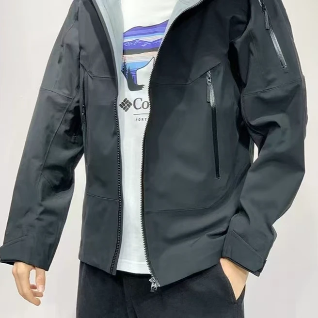 ↙↓↘立领款三防户外运动硬壳情侣春款单层防风防水外套机能登山服