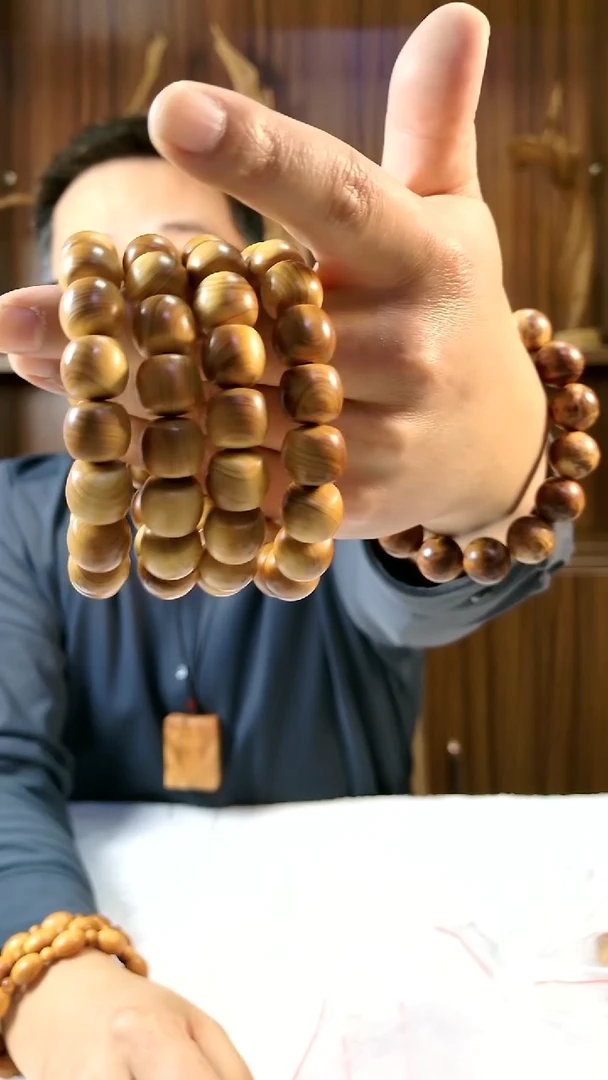 柏木手串/手链太行陈化崕柏1.3*1.4桶珠单圈崕柏手串