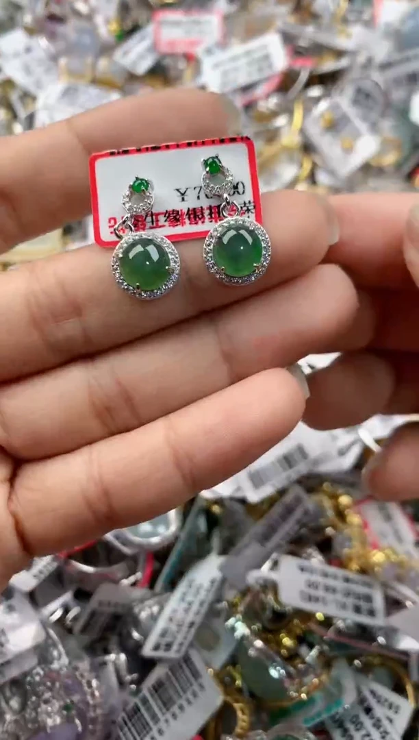 银S925镶嵌戒指翡翠777----4