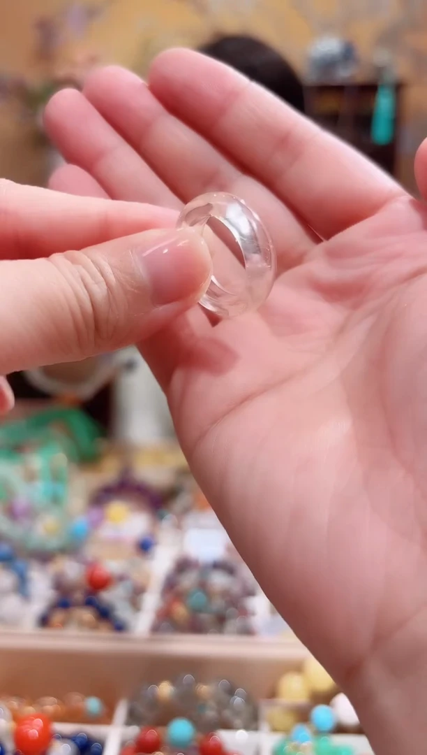 未镶嵌戒指水晶金发晶戒圈15.8