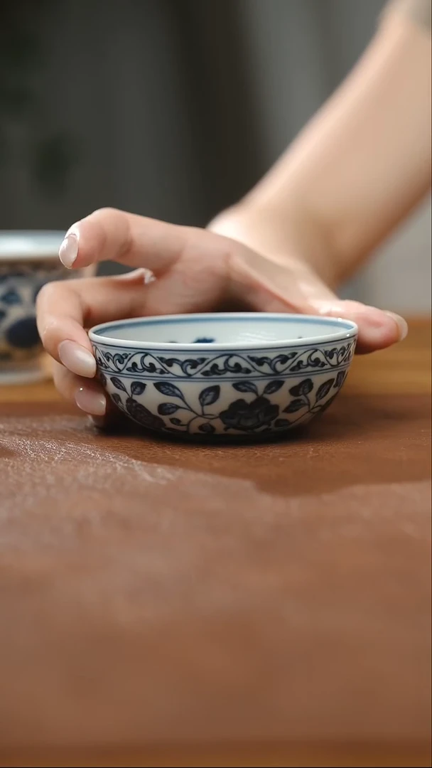 杯子十二花卉普洱杯80cc