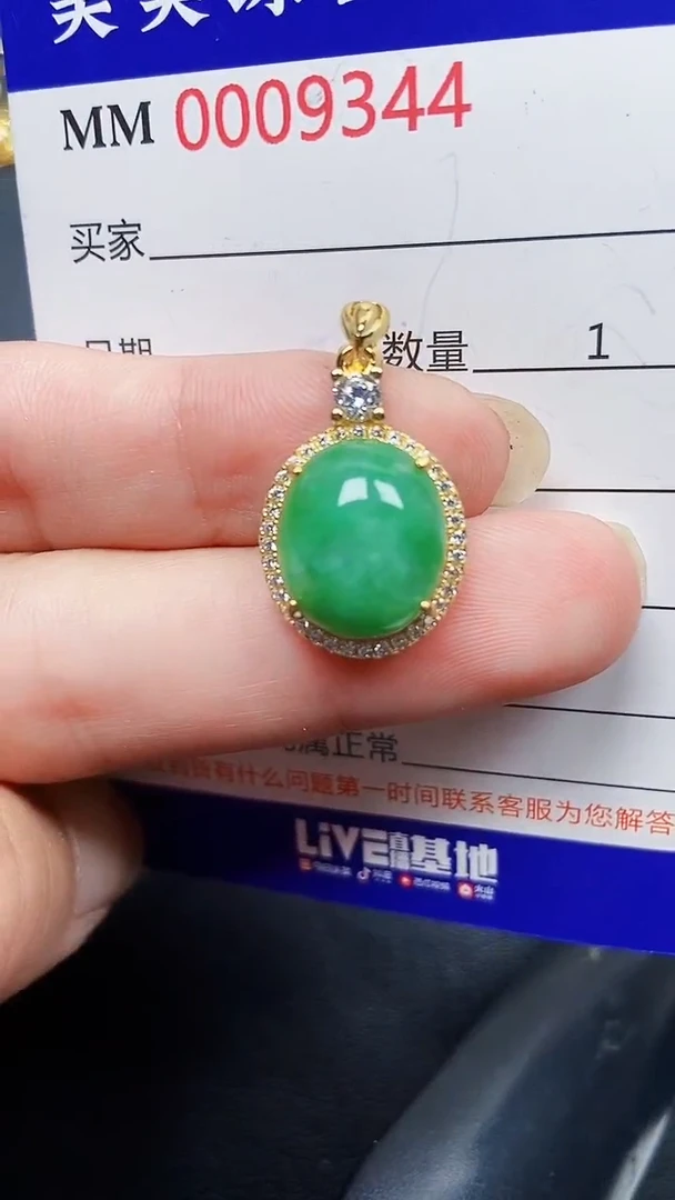 翡翠银S925镶嵌颈饰9344