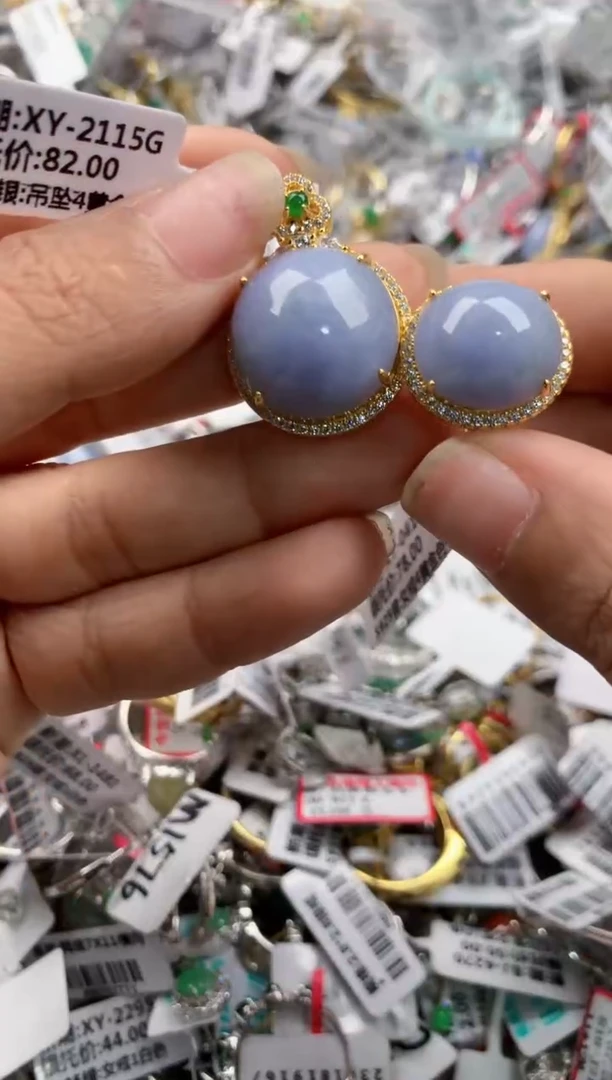 银S925镶嵌戒指翡翠555---10