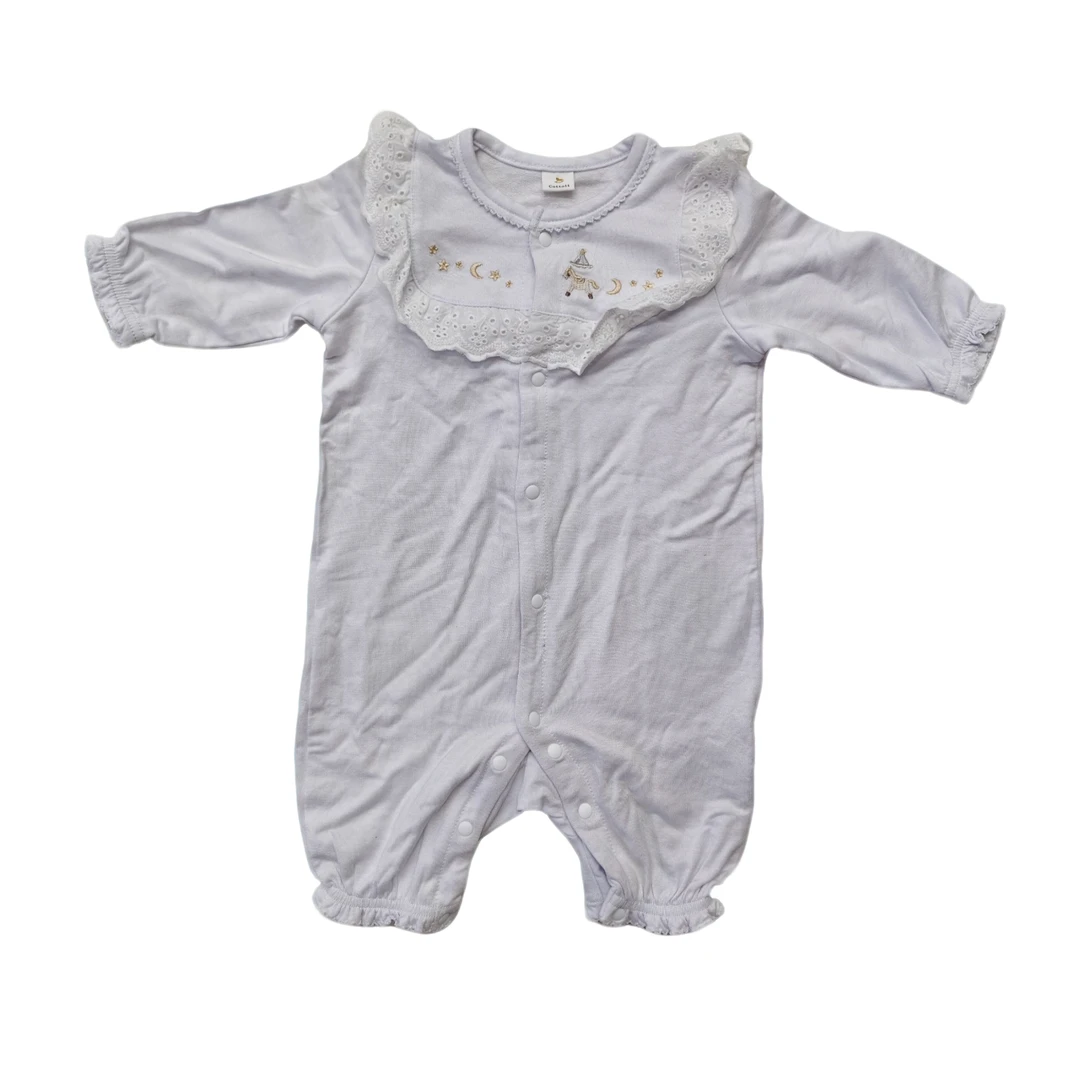 小木马花边连体衣儿童宝宝长袖