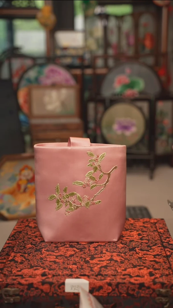 扇子包包 绣花双面非遗