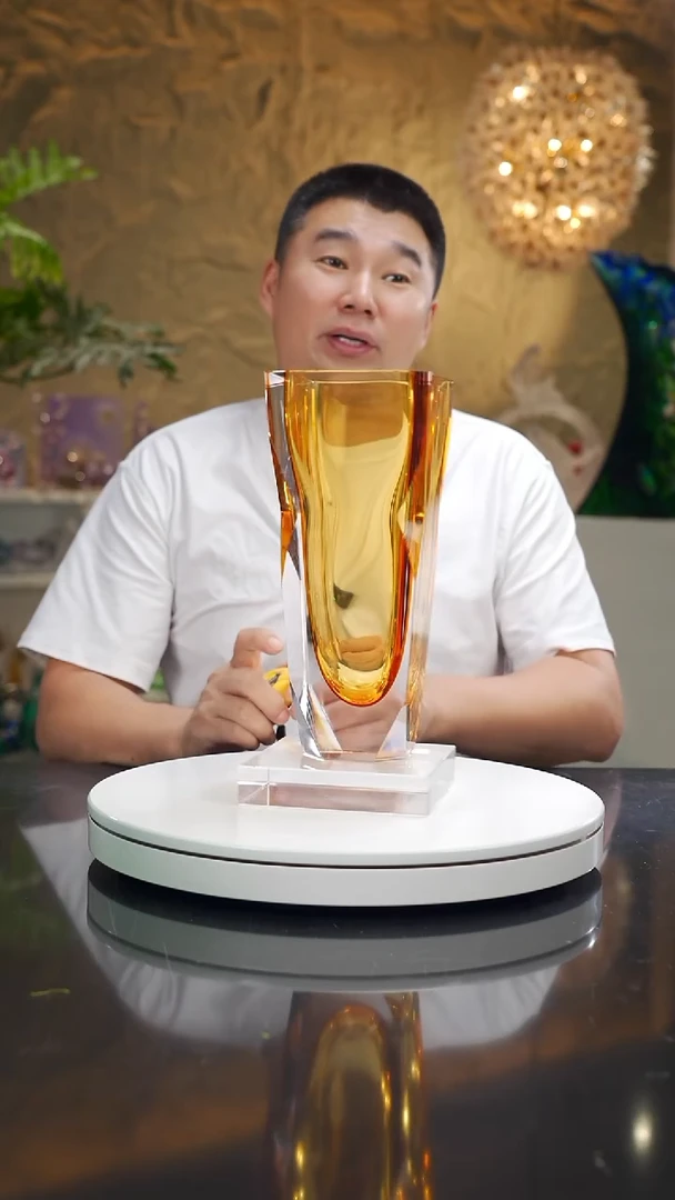 手工艺品琉璃琥珀切割花器