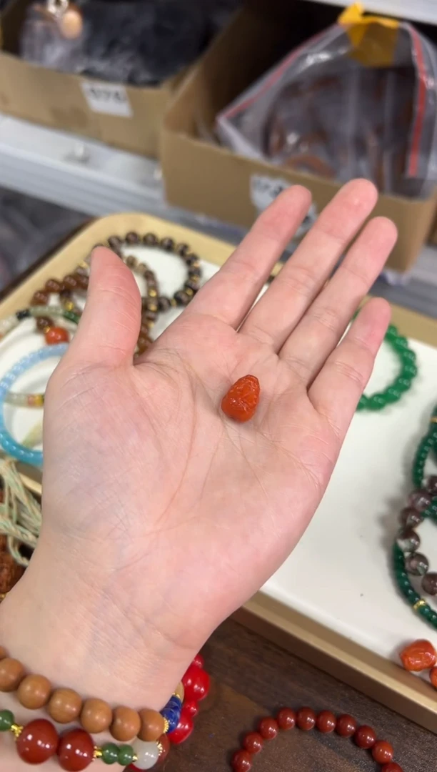 玛瑙/玉髓未镶嵌手链柿子黄貔貅玛瑙单颗[3564]