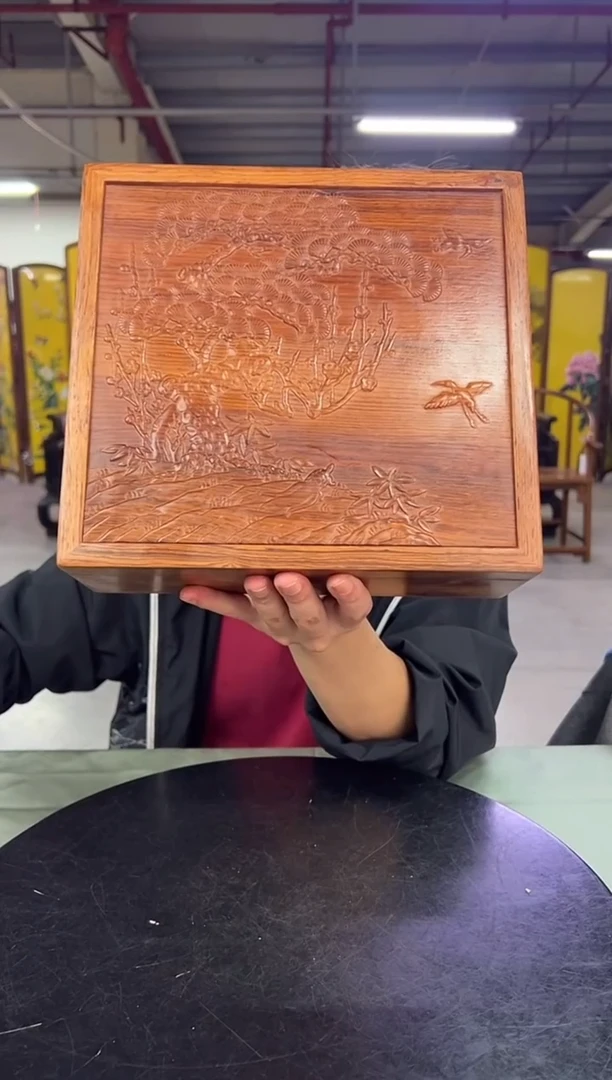 木花***圆DZ1031-P7MK--岁寒三友纹香盒（拍）