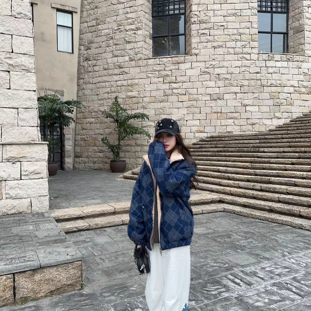 Rebornmoi【vivi】重磅加毛冬季牛仔外套加厚款韩版（男女同款）WT281