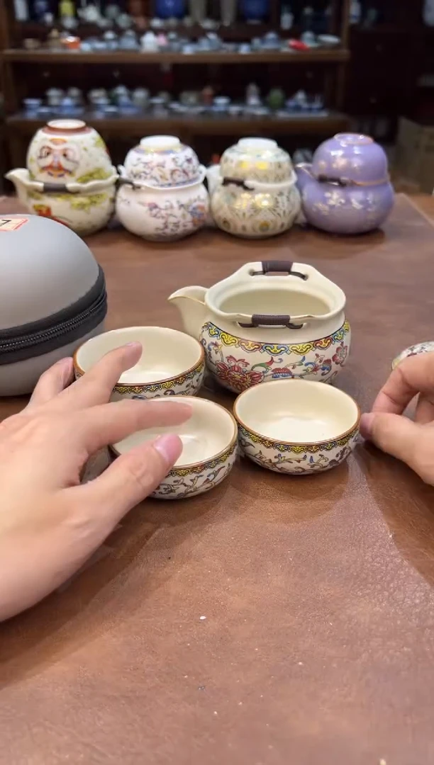 真的很便宜超好看会开片的旅行茶具