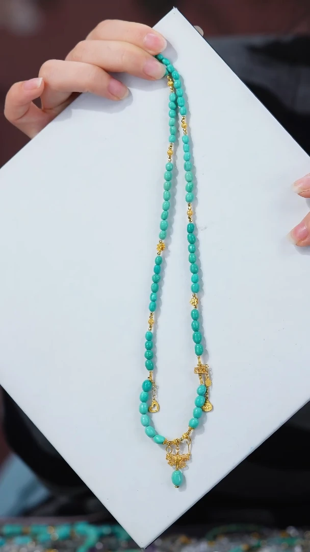 【闪购商品】绿松石项链18K金镶嵌1