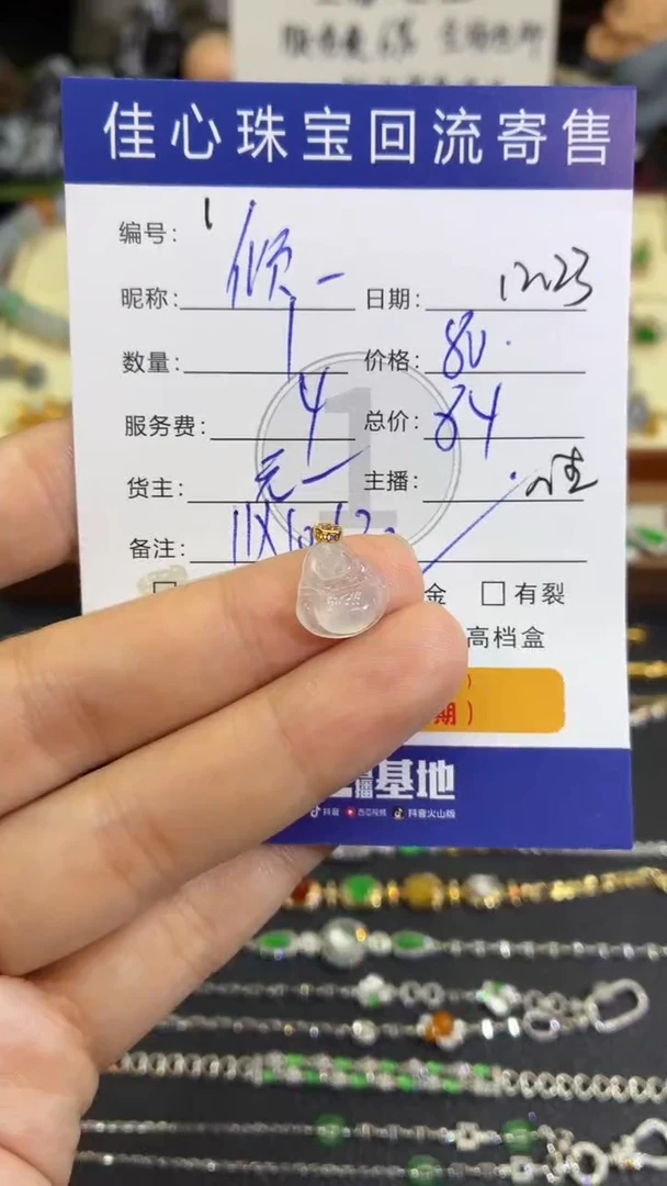 颈饰18K金镶嵌翡翠倾*翡翠——1223001