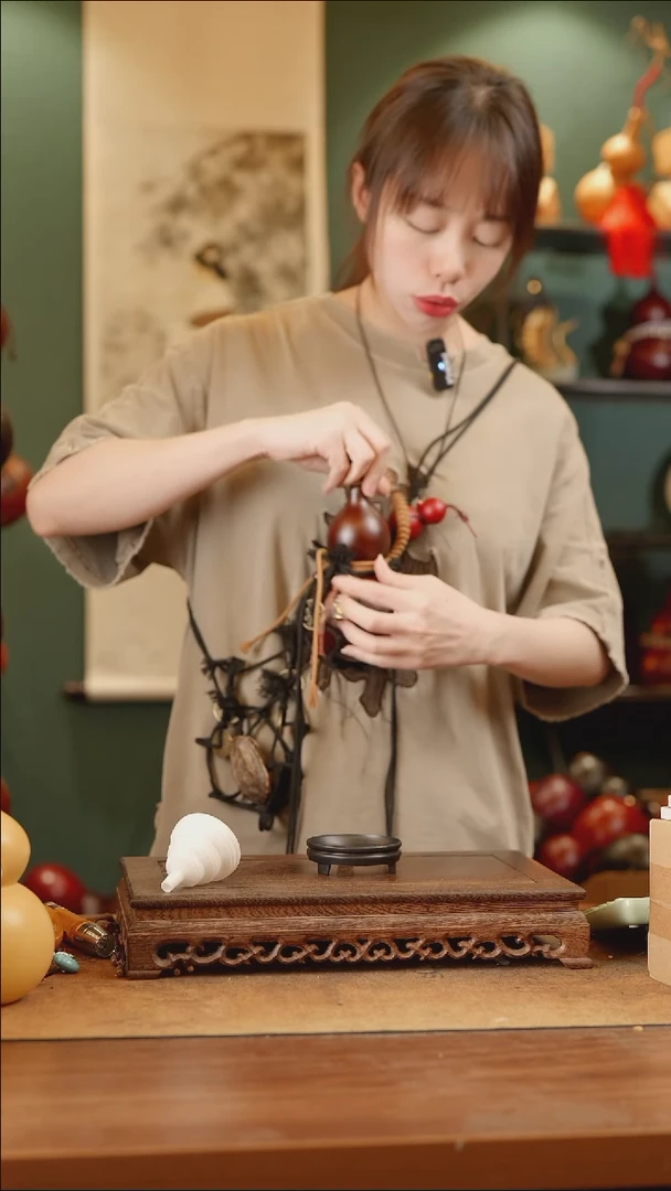 338号精品天然大漆工艺防渗内胆酒葫芦~