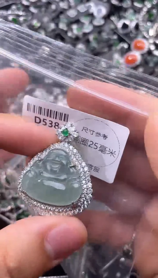 翡翠未镶嵌颈饰D538吊坠