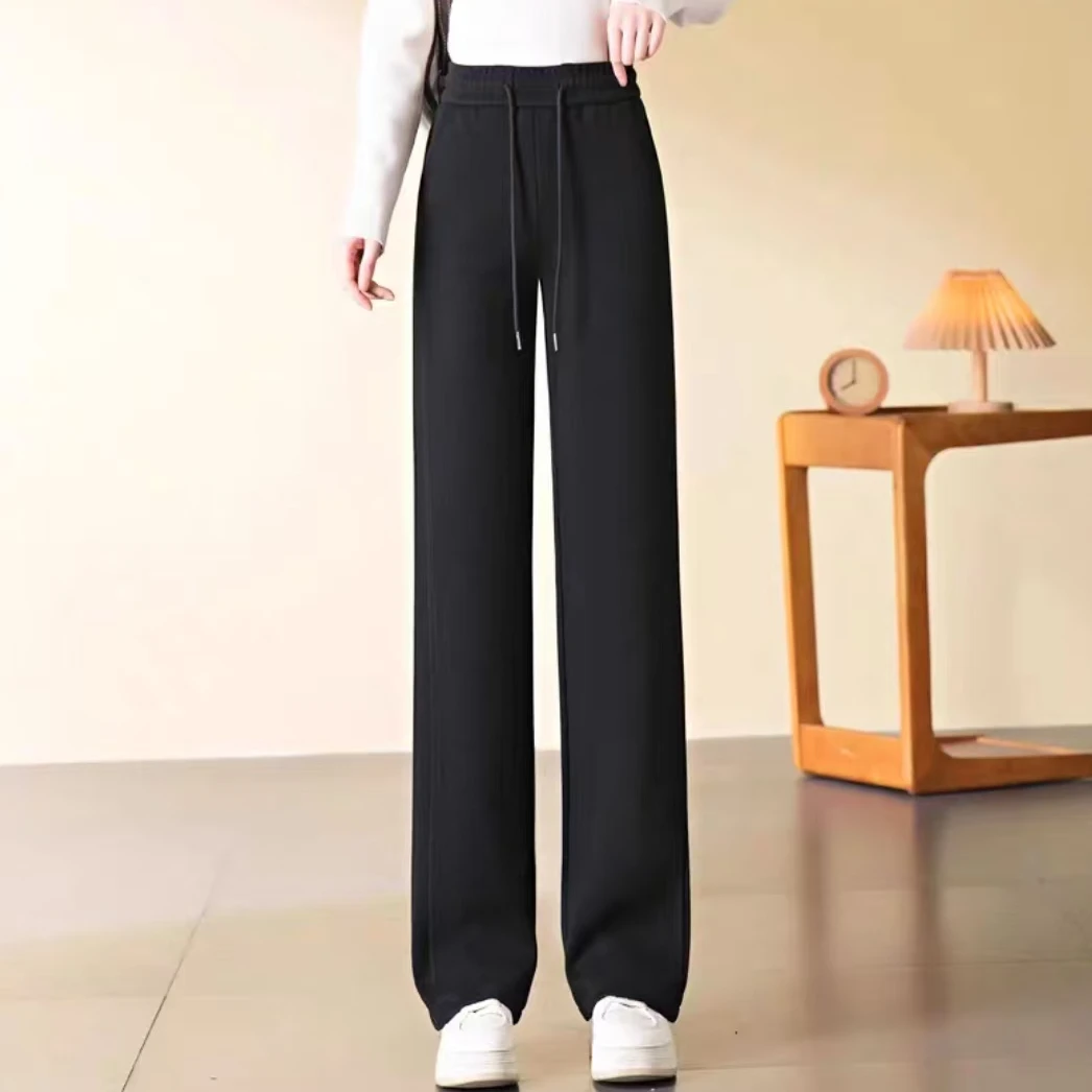 2025秋冬新款加绒休闲裤时尚直筒裤百搭女裤子显瘦女824裤长91