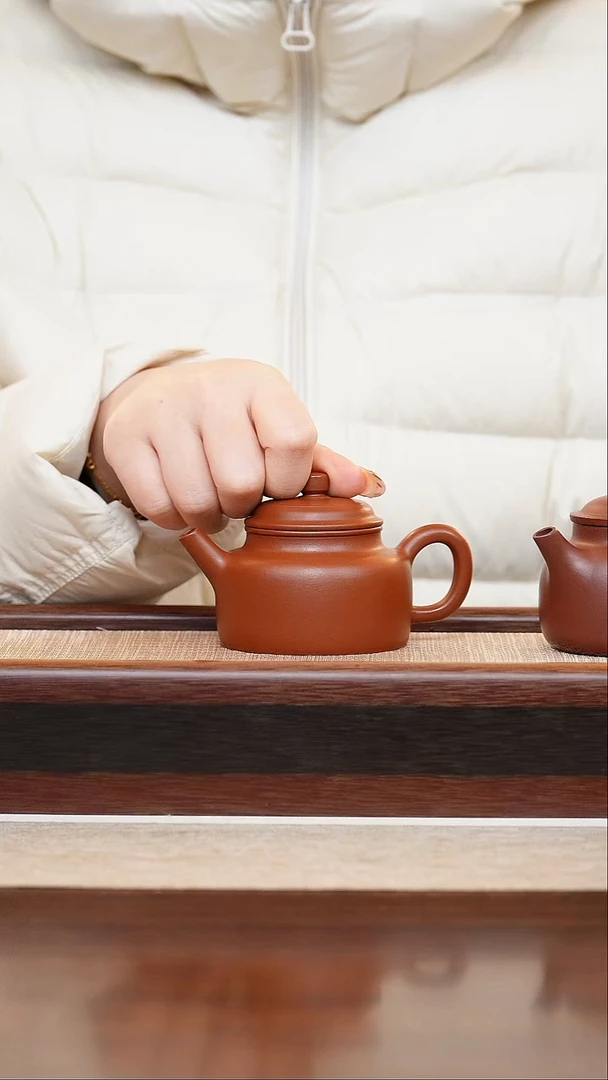 朱泥德钟130cc宜兴手工紫砂壶