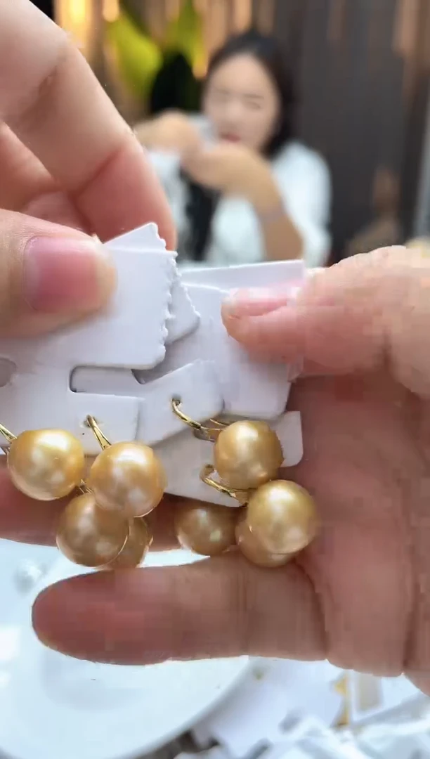 未镶嵌耳饰淡水珍珠11mm黄色系耳饰（多样性发一）
