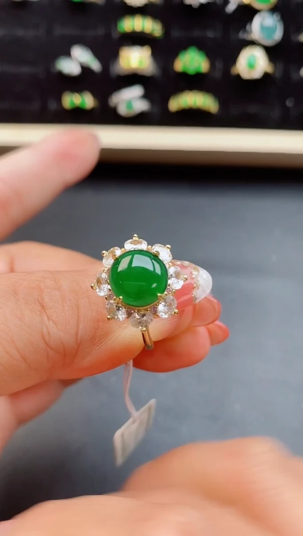 【闪购商品】翡翠戒指银S925镶嵌1221