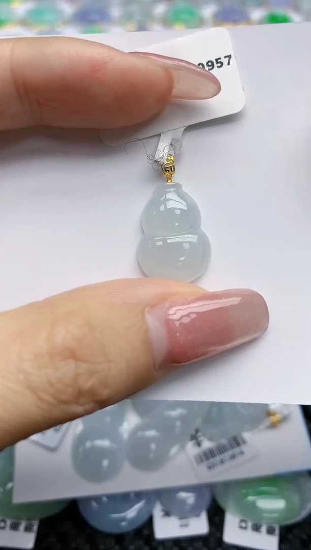 【闪购商品】翡翠18K金镶嵌挂件天然翡翠A货