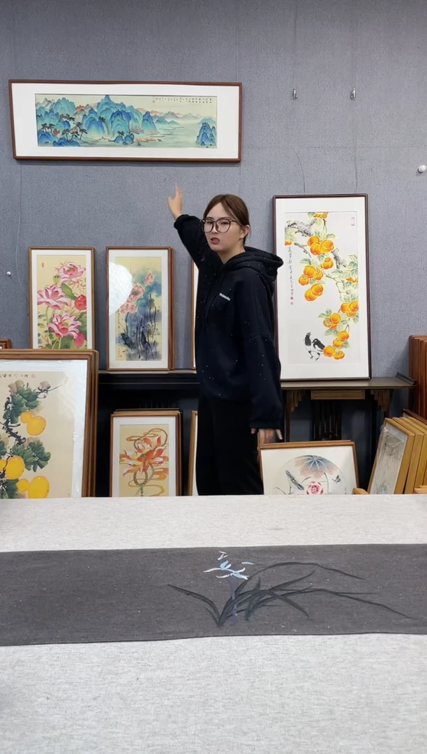 【闪购商品】国画手写手绘带框作品-40*123-墙上山水