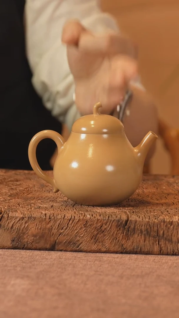 建水紫陶全手工梨壶