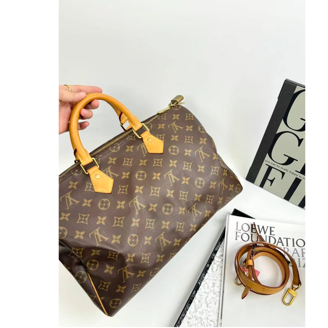 95新 LouisVuitton/路易威登 【小考拉】LV 老花speedy35斜挎包