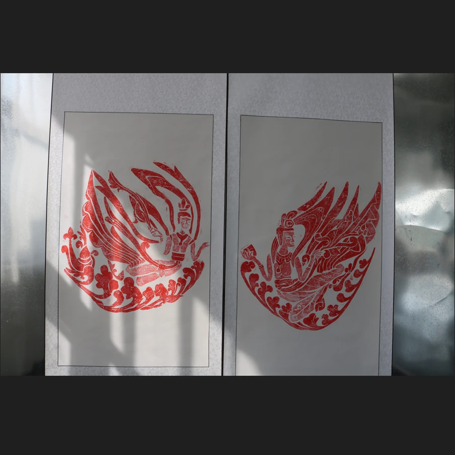 纯手工拓片石窟寺飞天 非遗拓印高品